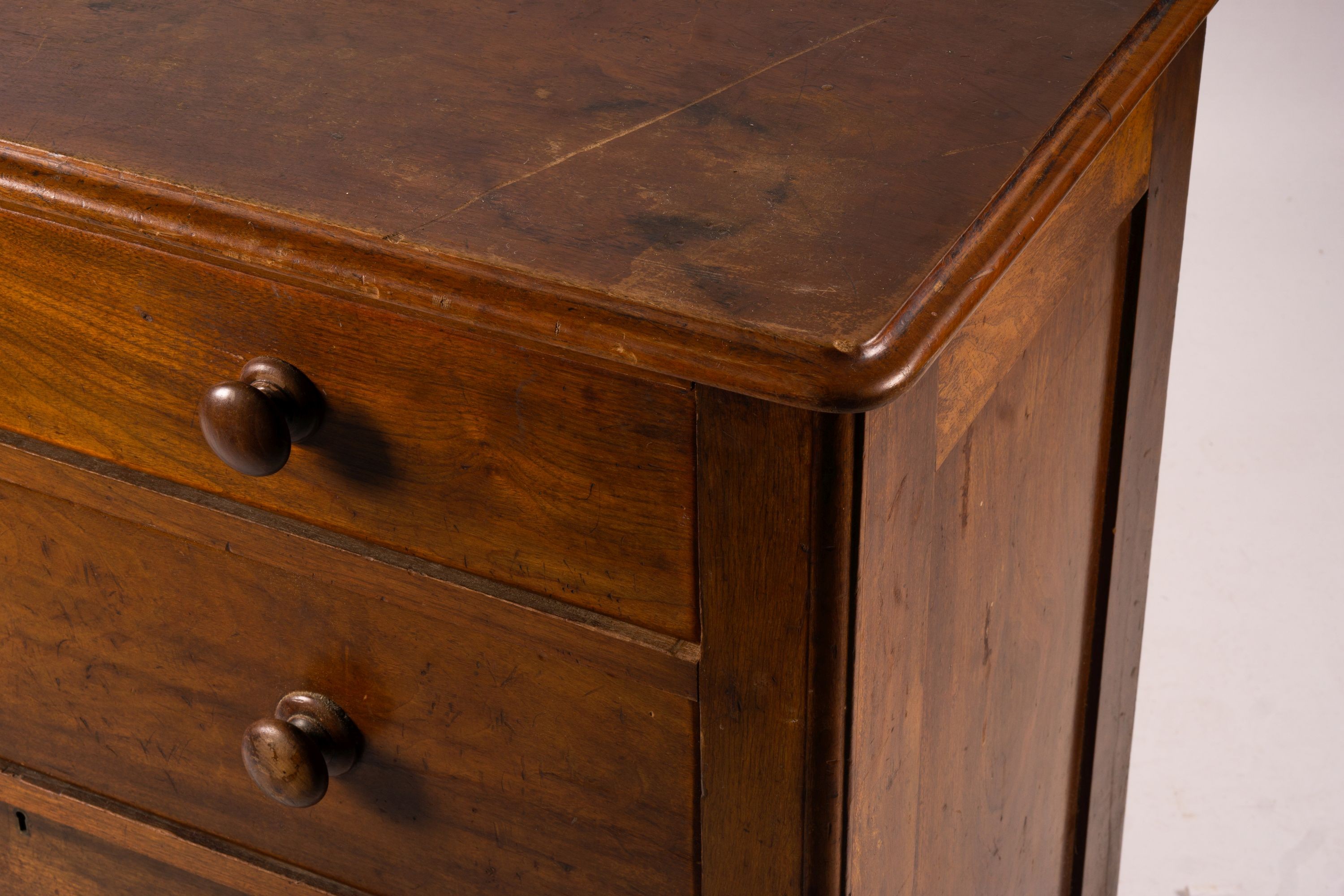 A pair of Victorian walnut chests, width 102cm, depth 49cm, height 99cm